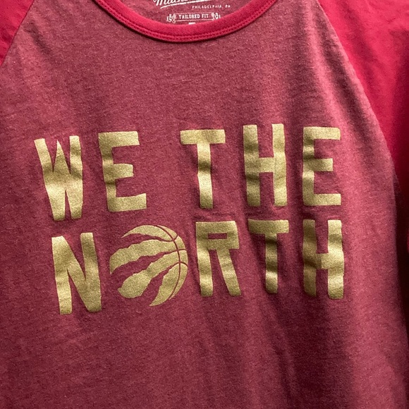 Mitchell & Ness Red and Gold Three Quarter Length  Sleeve Tee Relaxed Fit - Picture 3 of 8